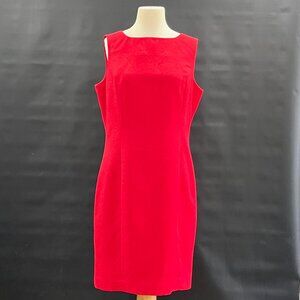 Laura Scott.  Fitted Red Damask Dress